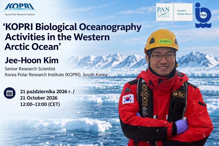 Wykład naukowy w IO PAN: „KOPRI Biological Oceanography Activities in the Western Arctic Ocean”
